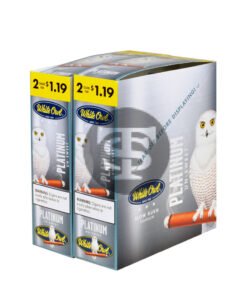 White Owl Cigarillos $1.19 Pre Priced 30 Packs of 2 Cigars Platinum