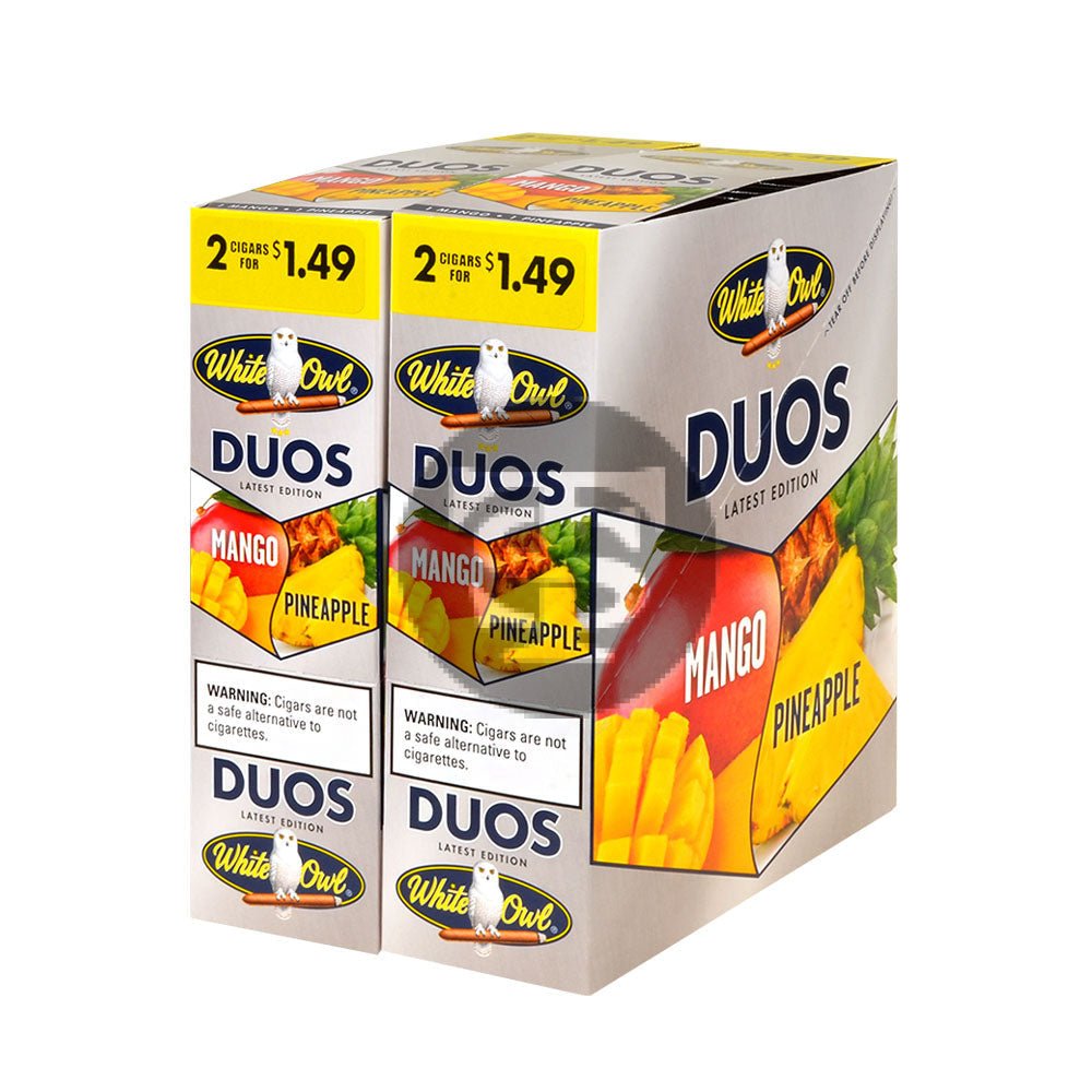 White Owl Cigarillos 1.49 Pre Priced 30 Packs of 2 Cigars Duos Mango/Pineapple 1 white owl cigarillos 1 49 pre priced 30 packs of 2 cigars duos mango pineapple 739