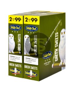 White Owl Cigarillos 99 Cent Pre Priced 30 Packs of 2 Cigars Green Sweets