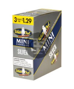 White Owl Cigarillos Mini 3 for $1.29 15 Packs Of 3 Silver