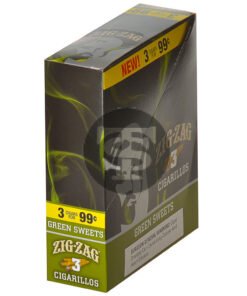 Zig Zag Green Sweets Cigarillos 3 for 99 Cents 15 Pouches of 3