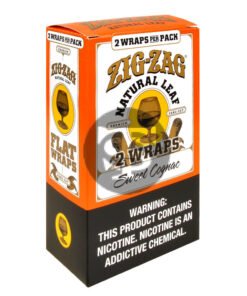 Zig Zag Natural Leaf Flat Wraps 2x10pk, Sweet Cognac