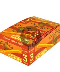 Zig Zag Paper Cones Unbleached King Size Pack of 3