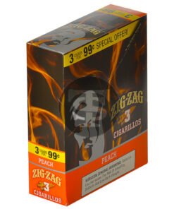 Zig Zag Peach Cigarillos 3 for 99 Cents 15 Pouches of 3