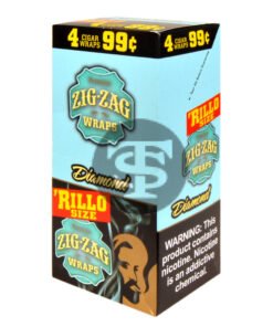 Zig Zag Rillo Size Cigar Wraps 4 for 99 Cents 15 Pouches of 4 Diamond