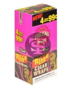 Zig Zag Rillo Size Cigar Wraps 4 for 99 Cents 15 Pouches of 4 Pink
