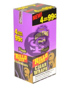 Zig Zag Rillo Size Cigar Wraps 4 for 99 Cents 15 Pouches of 4 Purple