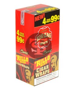 Zig Zag Rillo Size Cigar Wraps 4 for 99 Cents 15 Pouches of 4 Sweet