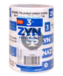 Zyn $1 OFF Nicotine pouches 3mg Peppermint, 5 cans