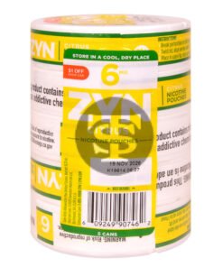Zyn $1 OFF Nicotine pouches 6mg Citrus, 5 cans