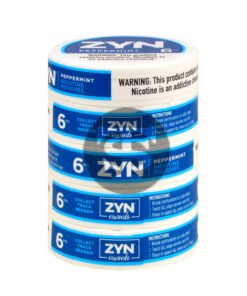 Zyn Nicotine pouches 6mg Peppermint, 5 cans