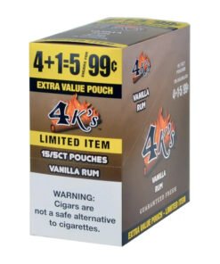 4 Kings +1 Vanilla Rum Cigarillos – 15 Packs of 4