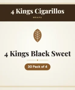 4 Kings Black Sweet Wraps – 30 Pack of 4