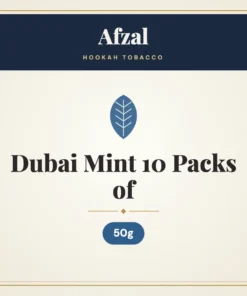 Afzal Dubai Mint Hookah Tobacco 10 Packs of 50g