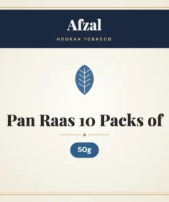 Afzal Pan Raas Hookah Tobacco 10 Packs of 50g