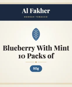 Al Fakher Blueberry With Mint Hookah Tobacco 10 Packs of 50g