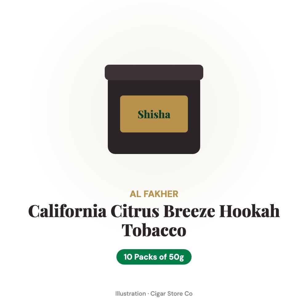 Al Fakher California Citrus Breeze Hookah Tobacco 10 Packs of 50g 1 Al Fakher California Citrus Breeze Hookah Tobacco 10 Packs of 50g
