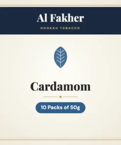 Al Fakher Cardamom Hookah Tobacco – 10 Packs of 50g