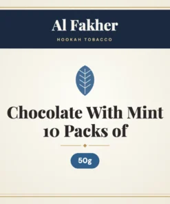 Al Fakher Chocolate With Mint Hookah Tobacco 10 Packs of 50g
