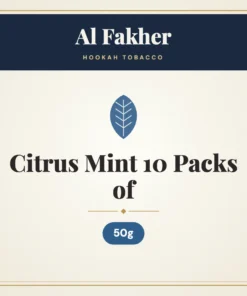 Al Fakher Citrus Mint Hookah Tobacco 10 Packs of 50g