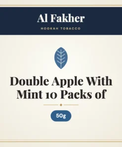 Al Fakher Double Apple With Mint Hookah Tobacco 10 Packs of 50g