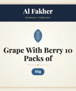 Al Fakher Grape With Berry Hookah Tobacco 10 Packs of 50g