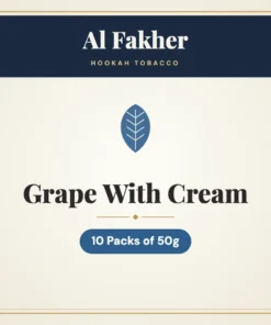 Al Fakher Grape With Cream Hookah Tobacco – 10 Packs of 50g