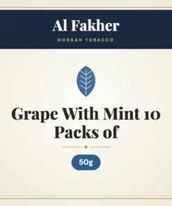 Al Fakher Grape With Mint Hookah Tobacco 10 Packs of 50g