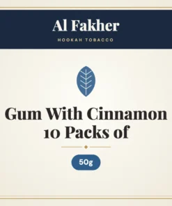 Al Fakher Gum With Cinnamon Hookah Tobacco 10 Packs of 50g