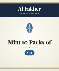 Al Fakher Mint Hookah Tobacco 10 Packs of 50g
