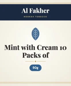 Al Fakher Mint with Cream Hookah Tobacco 10 Packs of 50g
