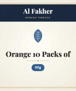 Al Fakher Orange Hookah Tobacco 10 Packs of 50g