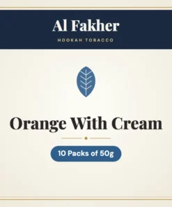 Al Fakher Orange With Cream Hookah Tobacco – 10 Packs of 50g