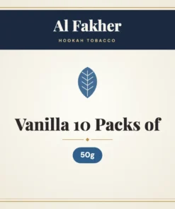 Al Fakher Vanilla Hookah Tobacco 10 Packs of 50g