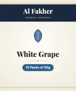 Al Fakher White Grape Hookah Tobacco – 10 Packs of 50g
