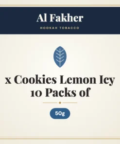 Al Fakher x Cookies Lemon Icy Hookah Tobacco 10 Packs of 50g