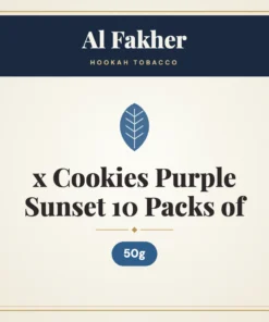 Al Fakher x Cookies Purple Sunset Hookah Tobacco 10 Packs of 50g