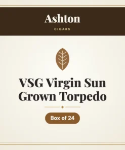 Ashton VSG Virgin Sun Grown Torpedo Cigars – Box of 24