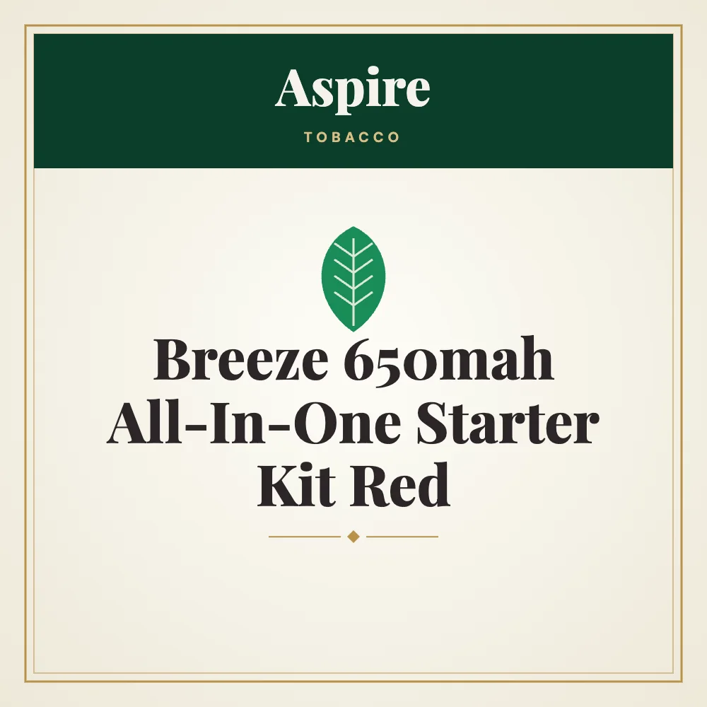 Aspire Breeze 650mah All-In-One Starter Kit Red 1 Aspire Breeze 650mah All-In-One Starter Kit Red