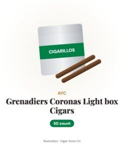AyC Grenadiers Coronas Light box Cigars – 50 count