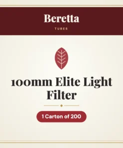 Beretta 100mm Elite Light Filter Tubes – 1 Carton of 200