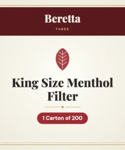 Beretta King Size Menthol Filter Tubes – 1 Carton of 200