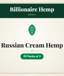 Billionaire Hemp Russian Cream Hemp Wraps – 25 Packs of 2