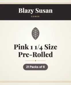 Blazy Susan Pink 1 1/4 Size Pre-Rolled Cones – 21 Packs of 6