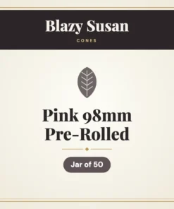 Blazy Susan Pink 98mm Pre-Rolled Cones – Jar of 50