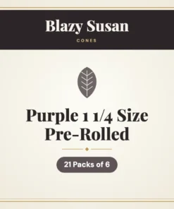 Blazy Susan Purple 1 1/4 Size Pre-Rolled Cones – 21 Packs of 6