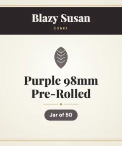 Blazy Susan Purple 98mm Pre-Rolled Cones – Jar of 50