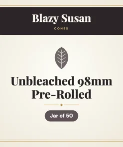 Blazy Susan Unbleached 98mm Pre-Rolled Cones – Jar of 50