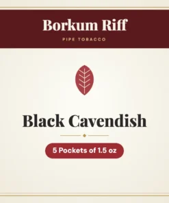 Borkum Riff Black Cavendish Pipe Tobacco – 5 Pockets of 1.5 oz
