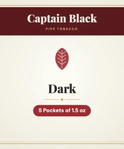 Captain Black Dark Pipe Tobacco – 5 Pockets of 1.5 oz